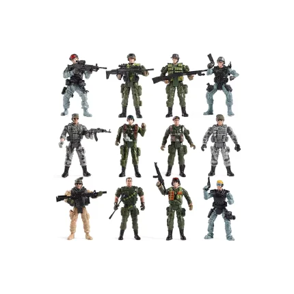 US Army Men and SWAT Team Toy Soldiers Action Figures with Military Weapons Accessories for Kids Boys Girls,12Pcs