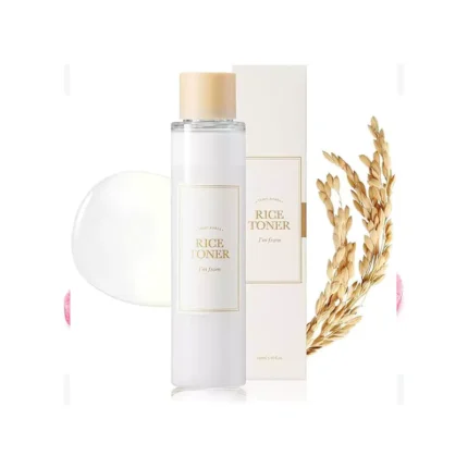 I'm from Rice Toner, Milky Toner for Glowing Skin, 77.78% Korean Rice, Glow Essence with Niacinamide, Hydrating for Dry, Dull, Combination Skin, Vegan, Fragrance Free, Glass Skin 5.07 Fl Oz